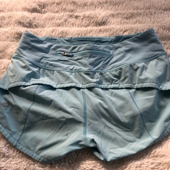 light blue lululemon speed up shorts - Picture 2 of 3